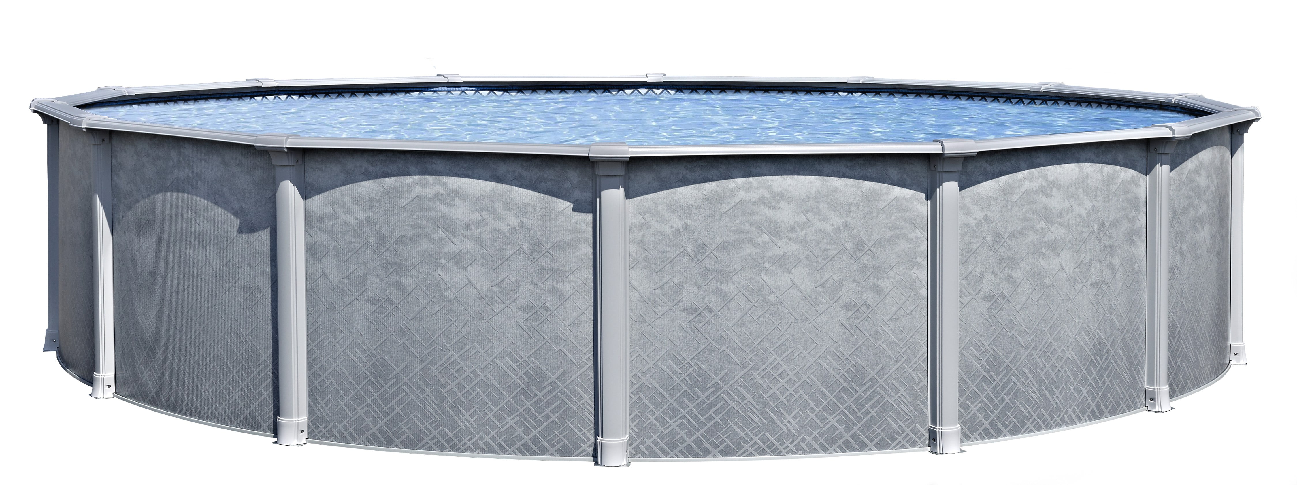 52-Inch Height Steel-Sided Walls 27' Round, Aqua Brook Bundle with 25 Gauge Overlap Liner & Widemouth Skimmer Lake Effect Above Ground Swimming Pools