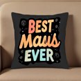 thumbnail image 5 of Set of 2 Decorative Throw Pillow Covers 18x18in - Colorful " BEST MASIS EVER " Design with Playful Shapes & Stars for Couch Bed Car, 5 of 8
