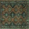 thumbnail image 1 of Ahgly Company Indoor Square Persian Turquoise Blue Traditional Area Rugs, 7' Square, 1 of 4