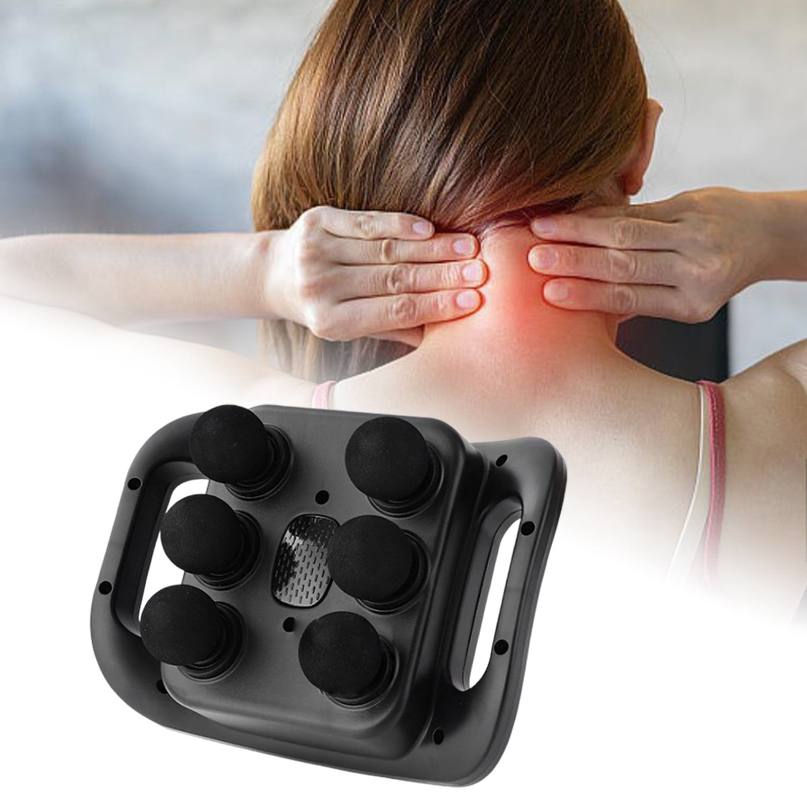 Massage Gun, 6 Head Deep Tissue Quiet Massager, Portable Muscle Massage Gun for Back Neck Muscle Relieve, 9 Levels Speed Modes, Digital Display 6 Massage Heads Link Drive System