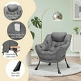 thumbnail image 4 of Pirecart Large Accent Chair, Lazy Chair with Side Pocket, Modern Reading Chair for Living Room, Comfy Lounge Chair, Gray, 4 of 9