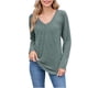 thumbnail image 2 of Ailaofu Women Tops Long Sleeve Shirts V Neck Loose Fit Soft Casual Solid Color T-Shirts Fall Clothing, 2 of 6