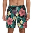 thumbnail image 3 of Uemuo Green Tropical Leaves Pattern Mens Swim Trunks Quick Dry Board Shorts with Mesh Lining, Stretch Beach Shorts Quick Dry No-Chafing Board Shorts-X-Large, 3 of 9
