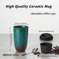 thumbnail image 2 of Ceramic Travel Mug With Lid,  the Go Coffee Mug.16oz-Ceramics Coffee Tumbler. Dishwasher and Microwave Safe. Coffee Mug-Suitable for travel, office,  cup,Daily use., 2 of 6