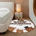 thumbnail image 3 of Groundhog Day Round Rug 6ft Washable Circle Kitchen Rugs Non Slip Cartoon Funny Modern Farmhouse Country Cute Large Area Rug Indoor Floor Carpet for Bedroom Living Room Home Office Dining Room, 3 of 8