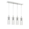 thumbnail image 3 of JONATHAN Y Mium 29.5" 4-Light Modern Style Iron/Crystal/Glass Integrated LED Linear Pendant, Chrome, 3 of 15