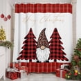 thumbnail image 2 of Shower Curtain 66"W x 72"L Merry Christmas Gnome Xmas Tree Red Plaid Fabric Shower Curtains Set with Hooks Water Repellent Bathroom Curtains Machine Washable Bathroom Accessories, 2 of 9