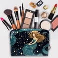 thumbnail image 3 of Mermaid Waterproof PVC Cosmetic Storage Bag with Zipper, Lightweight, Large Capacity, Printed Design | Small Bag, Storage Bag, Travel Makeup Bag, Makeup Brush Organizer for Ladies and Girls, 3 of 6
