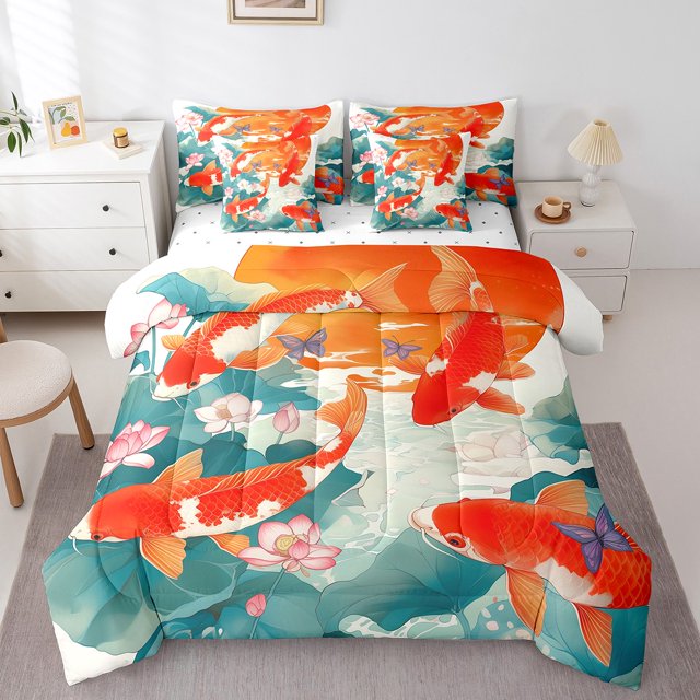 YST Japanese Style 7-Piece Bedding Set, Full, Ocean Marine Theme