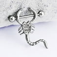 thumbnail image 4 of Bague Barre d'Haltère pour Femmes à Motif Scorpion avec Strass, Bijou de Perçage Corporel, 4 of 6