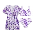 thumbnail image 2 of Cowsor Girls Three Piece Bathing Suit Set Trendy Loose Mesh Printed Swimwear Cute Beachwear Ideal for Summer Beach Pool Activities, 2 of 5