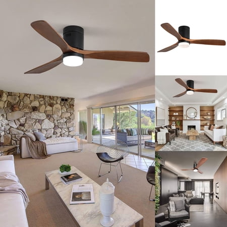 

Goory 52 Cooling Remote Control Ceiling Fan Black Living Room 6 Speed Fans Modern Reversible Motor Home Furniture