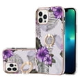thumbnail image 1 of SaniMore for Apple iPhone 14 Pro Max Case 6.7-inch, Shockproof TPU Fashion Marble Pattern Cover for iPhone 14 Pro Max Women Men with Ring Kickstand Holder Clear Bumper Protection Cover, Purple, 1 of 5