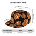 thumbnail image 2 of Flat Bill Trucker Hats for Women Men - Black Orange Flower Adjustable Flat Baseball Cap Snapback Hats Dad Hats for Men, 2 of 7