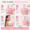 thumbnail image 4 of 80g Mesh Bath Shower Loofah Sponge - Soft Pouf Body Wash Scrubber, Fluffy Bath Scrunchies for Exfoliation, Reusable Shower Loofahs for Daily Bathing,Pink,5.31in/14cm, 4 of 9