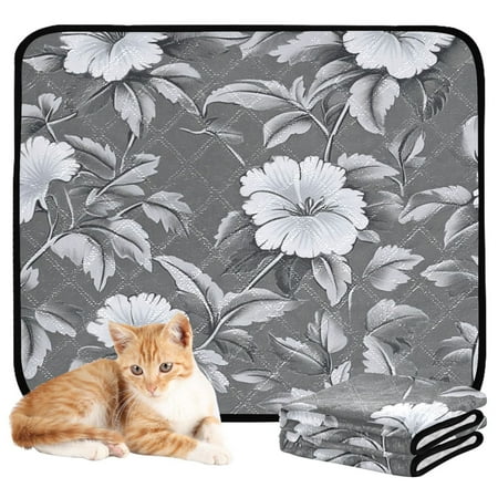Washable Pet Pee Pads with Super Absorbent Reusable Training Pads for Dogs & Cats Old-fashioned Floral Pattern