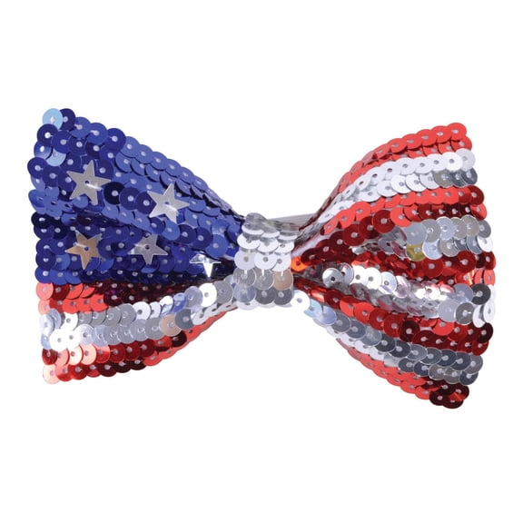 Sequin Bow Tie Usa Costume Accessories Unisex One Size Adult Red Fancy Dress Party Book Week Halloween
