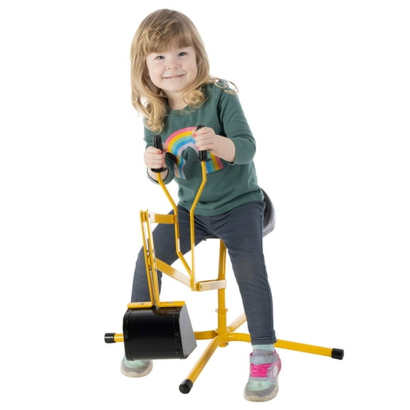 Hey! Play! Ride on Excavator Toy with 360 Degree Rotating Seat (Yellow)