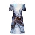 thumbnail image 4 of Mefallenssiah Mode Femmes Occasionnels Sexy Froid Épaule Impression Robe Manches Courtes d'Été, 4 of 4