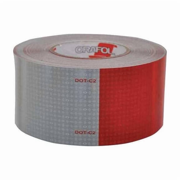 Oralite Reflective Tape,W 3 In,Red/White 18687