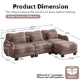 thumbnail image 6 of FFH 101" Convertible Sectional Sofa with Ottoman, L Shaped 3 Seat Cloud Couch with Waist Pillows, Curved Design, Chenille Rose Dust, 6 of 14