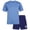 Light Blue/Navy, variant on Boys Short Sets Tagless Short Sleeve Athletic T-Shirt and Performance Shorts 2 Piece