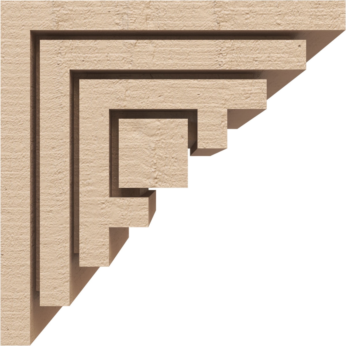 5"W x 5"D x 5"H Wide Landon Rough Cedar Woodgrain TimberThane Corbel, Primed Tan