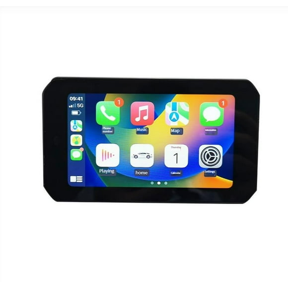 5 Inch Wireless Apple Carplay Dashboard Mount, Removable Android Car Screen, Motorcycle GPS with IPX7 Waterproof Bluetooth