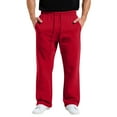 thumbnail image 2 of Mens Baggy Sweatpants Casual Wide Leg Big and Tall Sweat Pants with Pockets Lounge Fleece Track Pants Open Bottom Trousers Red M, 2 of 3