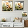 thumbnail image 4 of Designart "Minimalist Fox with Blooming Portrait II" Animals Framed Wall Art Decor - Modern Green Fox Hallway Framed Wall Art Decor, 4 of 6
