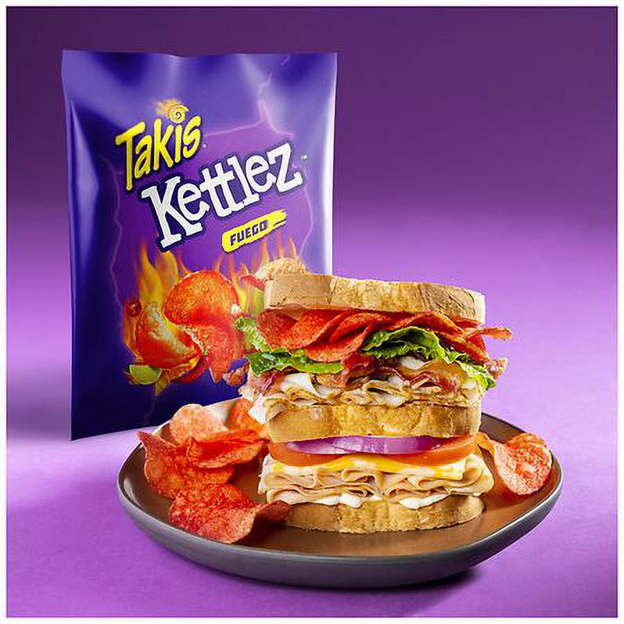 Takis Kettlez Fuego Kettle-Cooked Potato Chips Hot Chili Pepper & Lime 8.0 Oz Pack of 2