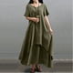 thumbnail image 5 of Vestido suelto de mujer, vestido largo largo bohemio de manga corta de verano Eccomum Café 3X-Grande, 5 of 7