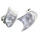 thumbnail image 2 of 1 Pair Corner Lights Clear Lens White 63126904307 63126904308 Left & Right Replacement for BMW 3 Series E46 1998-2001, 2 of 5