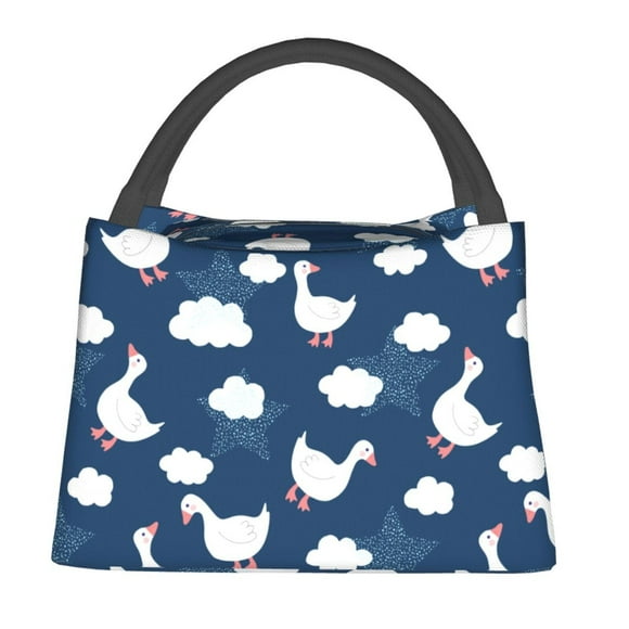 Balery Cute Goose On Blue Sky Bolsa de Aislamiento Portátil – Bolsa de Almuerzo con Forro de Aluminio Mejorado, Funda Impermeable y Fácil de Limpiar para Picnic y Caja de Almuerzo