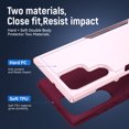 thumbnail image 2 of for Samsung Galaxy S24 Ultra Case, Phone Case Heavy Duty 2 in 1 Full Body Rugged Shockproof Hybrid Hard PC Soft TPU Bumper Drop Protective Girls Women Boy Men Covers for Galaxy S24 Ultra, Pink+Rose, 2 of 7