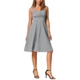 thumbnail image 1 of Vestido sin mangas de cuadros Gingham para mujer Inspire Chic, vestido midi fluido con fruncidos y corte A en negro, talla XL, 1 of 6