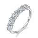 thumbnail image 1 of Anillo de diamantes en hilera de moissanita para mujer, chapado en plata 925, oro de 18 quilates, anillo sencillo personalizado, 1 of 6