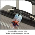 thumbnail image 3 of Square 2Pack PU Leather Starfish Cruise Luggage Tag with Privacy Cover and Name ID Tag for Travel Handbags Backpacks Luggage Tags, 3 of 6