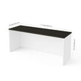 thumbnail image 3 of Pemberly Row Traditional 72" Narrow Desk Shell in White and Deep Gray, 3 of 4