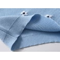 thumbnail image 4 of Bobifish Little Girls Light Blue Crew Neck Sweater White Floral Applique Long Sleeve Sweaters Knitted Soft Casual Daily Wear Kids Cute Pullover, 4 of 7