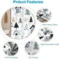 thumbnail image 5 of Christmas Decor Shower Curtain for Bathroom 84x72inches Christmas Trees Shower Curtain Set with Hooks Light Blue Black Cartoon X-mas Trees Cottage Waterproof Fabric Shower Curtain, 5 of 6