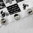 thumbnail image 4 of Castle Fairy Monochrome Dirt Bike Black Out Curtains for Boys, Patchwork Chevron Curtains Pack of 2 (42x63 Each) for Bedroom, Gray Black White, 4 of 6