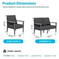 thumbnail image 5 of Sweecci 3 Pieces Aluminum Patio Furniture Set, Oversized All Weather Outdoor Conversation Set with Thick Washable Cushions, Outdoor Couch for Backyard, Patio, Balcony,Dark Gray, 5 of 8