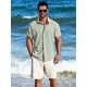 thumbnail image 3 of Camisa MAPICK Vacation de lino con botones y manga corta para hombre, 3 of 6