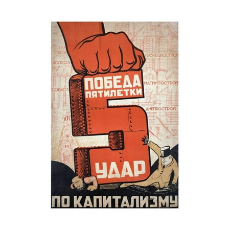 Soviet Propaganda Poster Print Wall Art