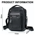 thumbnail image 2 of Bolso de hombro de cuero para hombre, pequeño bolso bandolera para hombre para el trabajo, bolso de mano tipo cartera para hombre, bolso bandolera elegante y multifuncional de cuero, 2 of 8
