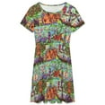 thumbnail image 3 of The ORIGINAL Enchanted Tiki Room Collage Dress Fashion Beach Short Sleeve Dresses Female Party Printed Sundress, 3 of 7