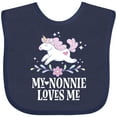 thumbnail image 3 of Inktastic Nonnie Loves Me Granddaughter Unicorn Girls Baby Bib, 3 of 4