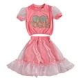 thumbnail image 1 of Mialoley Little Girls Round Neck Sequin Decor Tops + Mesh Layer Shorts Skirts, 1 of 7