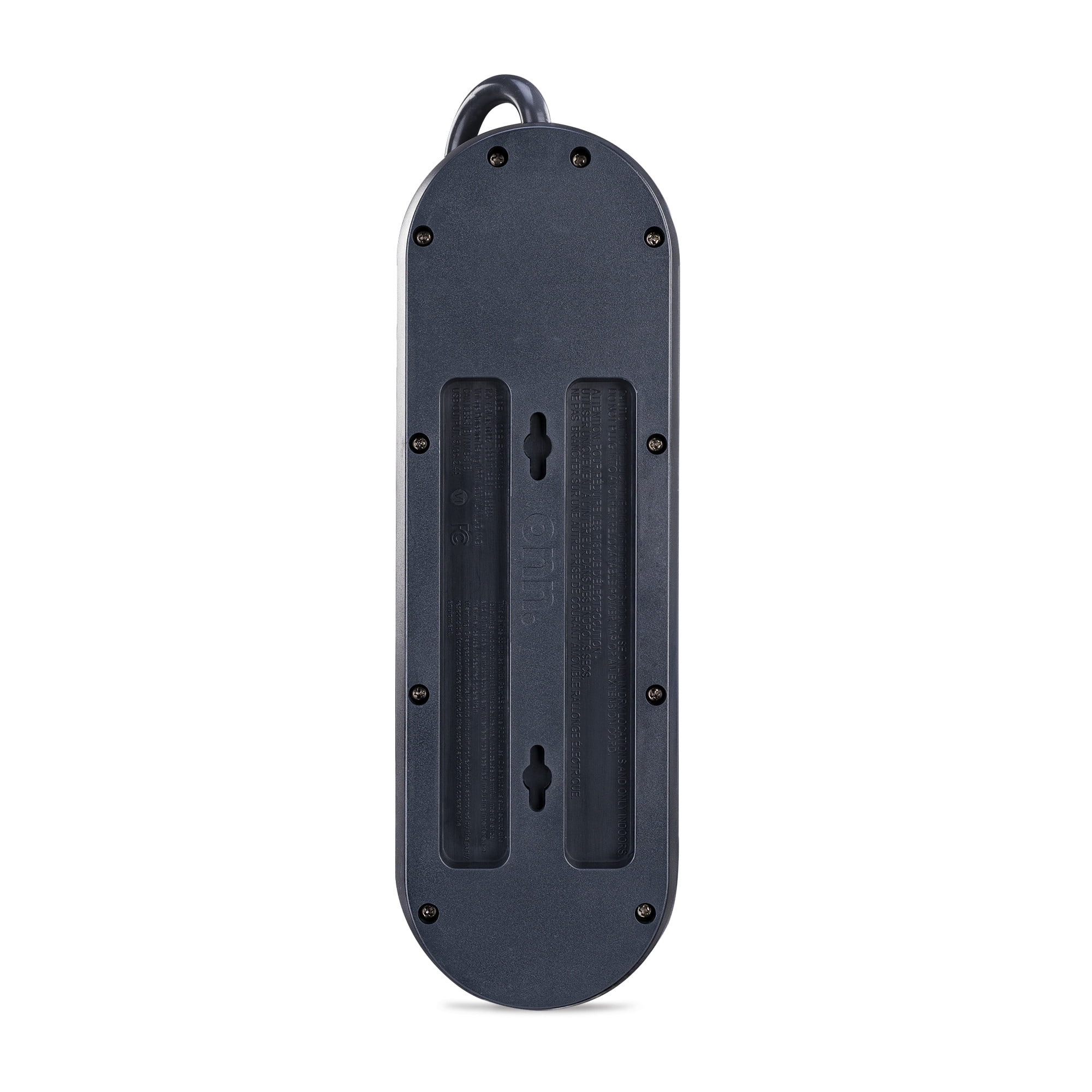 onn. Gray Surge Protector with 10 Outlets, 3300 Joules and 2 USB Ports